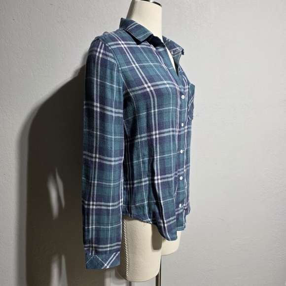 EUC CLOTH & STONE FLANNEL PLAID BUTTON DOWN SZ M - Picture 5 of 10